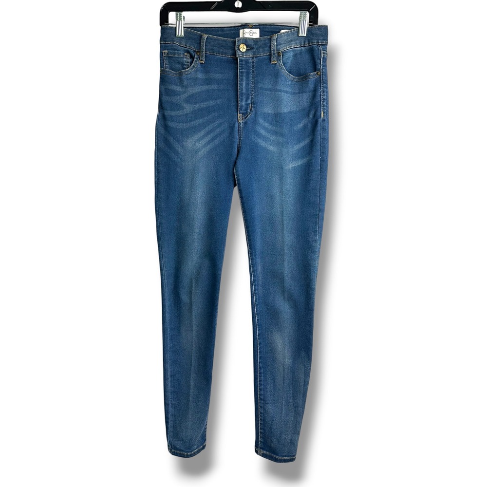 Jessica Simpson Womens Curvy High Rise Skinny Jeans Medium Wash Blue 10/30